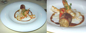 King size prawns with rice & Parmesan : ラングスティンとチーズライス巻き